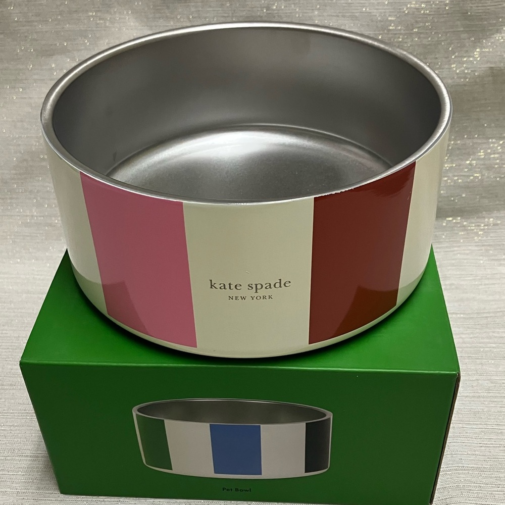 Kate Spade Striped Pet Bowl